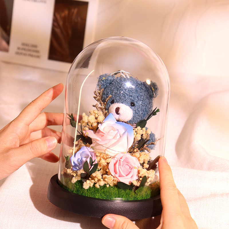 Healing Emotional Ornaments Eternal Life Rose Tanabata Valentine's Day Girlfriend Birthday Gift Finished Flower Bouquet for Girls