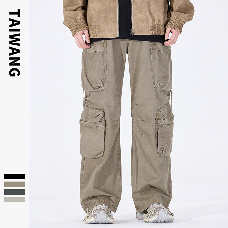 Pánske oblečenie Thai King Pánske oblečenie 2024 ležérne nohavice pánske jesenné a zimné oblečenie voľné nohavice s viacerými vreckami na vytieranie pánske nohavice_voghion.com