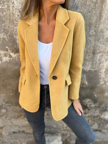 2026 New Arrival In Stock: European and American Cross-Border Women's Autumn/Winter Casual Woolen Lapel Pocket Suit Jacket for Women