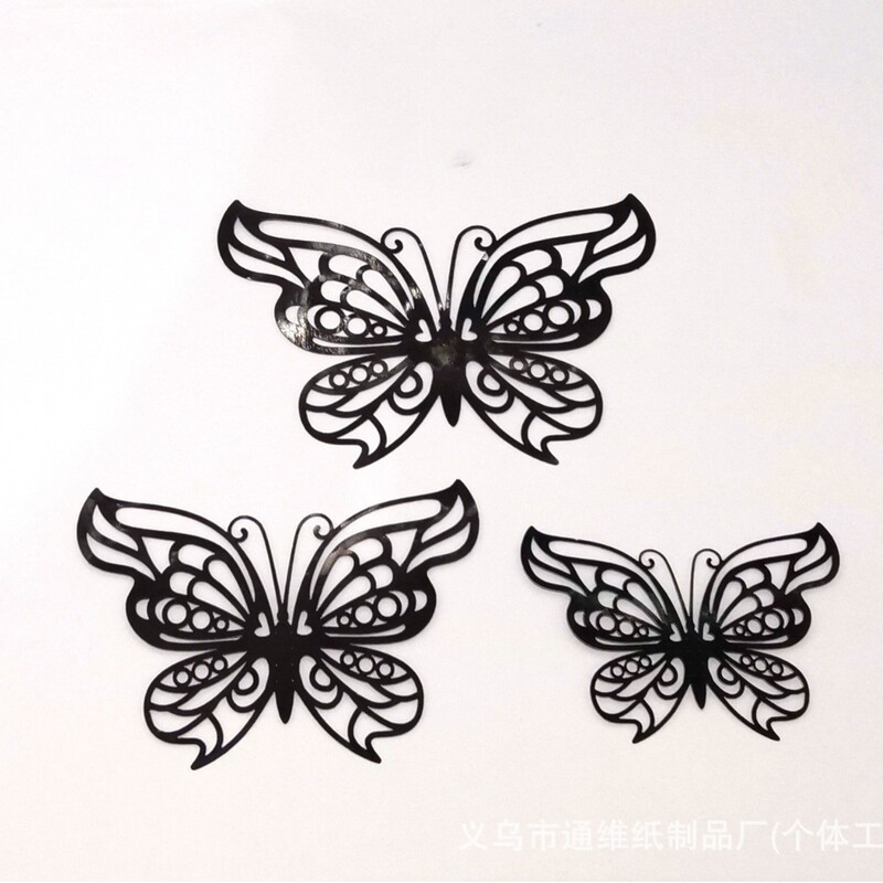 金色の透かし彫りの蝶の壁は3d金属の質感の蝶のステッカーの家庭の背景の壁を貼ってアイデアの蝶のステッカーを飾ります。|undefined