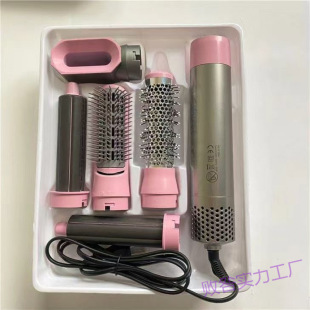 Five-in-one curling rod curling straight dual-purpose hair styling fluffy comb electric integrated blowing comb negative ion hair dryer