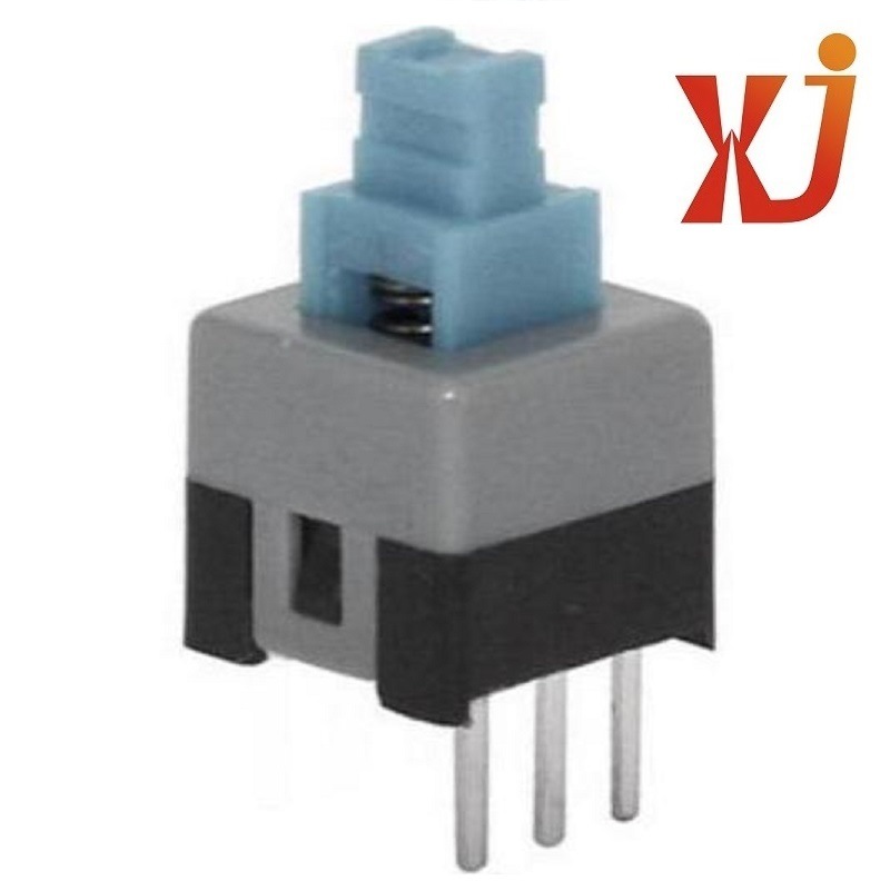 自锁开关单排3脚  按键开关7*7mm 复位常闭开关 小型按钮开关立式