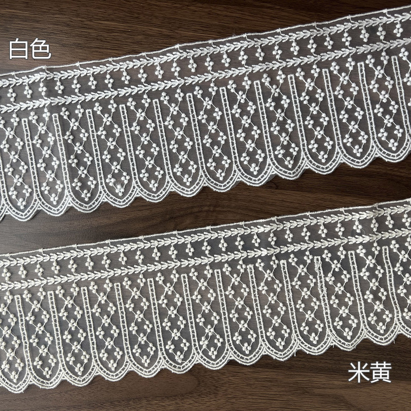 Handmade DIY Lace Clothing Accessories Full Arch Rhombus Lolita Silk Thread Wide Mesh Embroider Lace