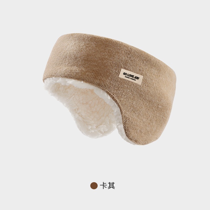 Invierno nuevas orejeras cálidas orejeras de punto de lana a prueba de viento a prueba de frío anticongelante orejeras forradas de lana DEZ43