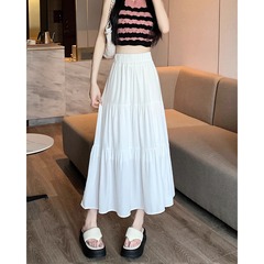 黑色高腰百褶半身裙女装夏季遮胯温柔高级感气质显瘦a字中长裙子