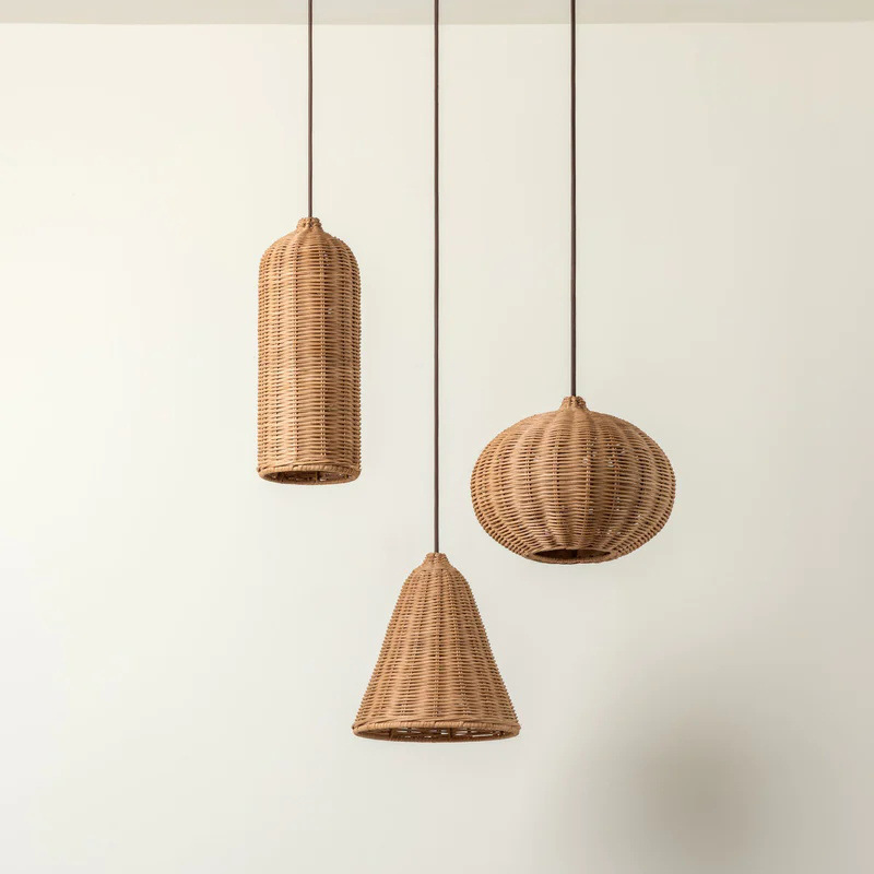 Araña de ratán lámparas de estilo japonés lámpara de sala de té de estilo silencioso pastoral comedor sala de estar Lámpara decorativa B & B lámparas de sala de estar