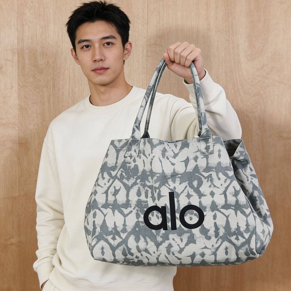 Alo Large Capacity Fitness Yoga Tote Bag For Women Casual Commute Mommy Pure Cotton Canvas Bag - Thumbnail 4