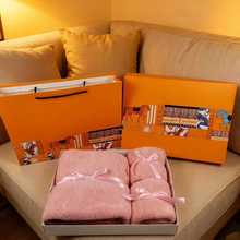 爱马仕橙浴巾毛巾三件套创意伴手礼积分兑换福利礼品批发团购套装