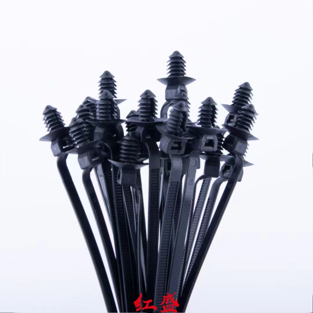 汽车扎带带杉树头和圆盘的一体式固定扎带 157-00185-XX