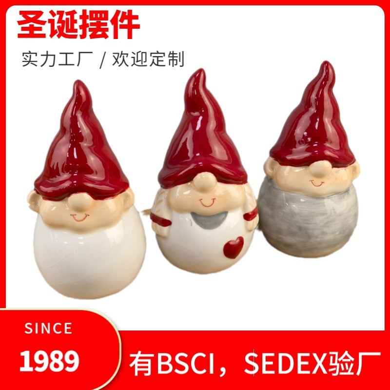 Personalizado transfronterizo nuevo arte de cerámica decoración decoración barba blanca enano patio enano decoración de elfos para el hogar