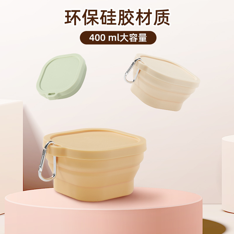 접이식 도시락 그릇, 실리콘 여행용 도시락, 샐러드 그릇, 라면 그릇, 맞춤형 휴대용 접이식 식기