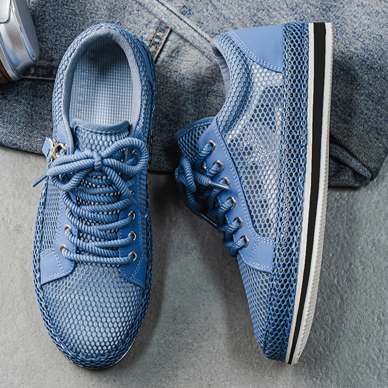 Nuevo casual para hombre, todo fósforo, cómodo, transpirable, color sólido con cordones, tacón plano, punta redonda, tendencia de moda, zapatillas de deporte para hombre