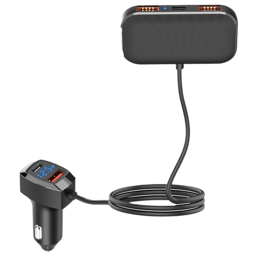 Cross-border wholesale car-mounted mobile charger super fast charging 31W voltage display one-does-five front and rear charging