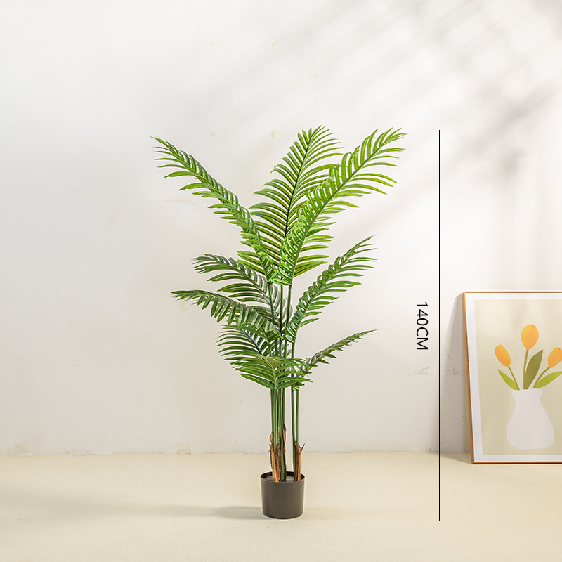 Venta caliente Simulación transfronteriza Plantas verdes de girasol de cola suelta Plantas en maceta Sala de estar Gran piso Decoración de piso Planta de decoración Anchoa de cola de fénix