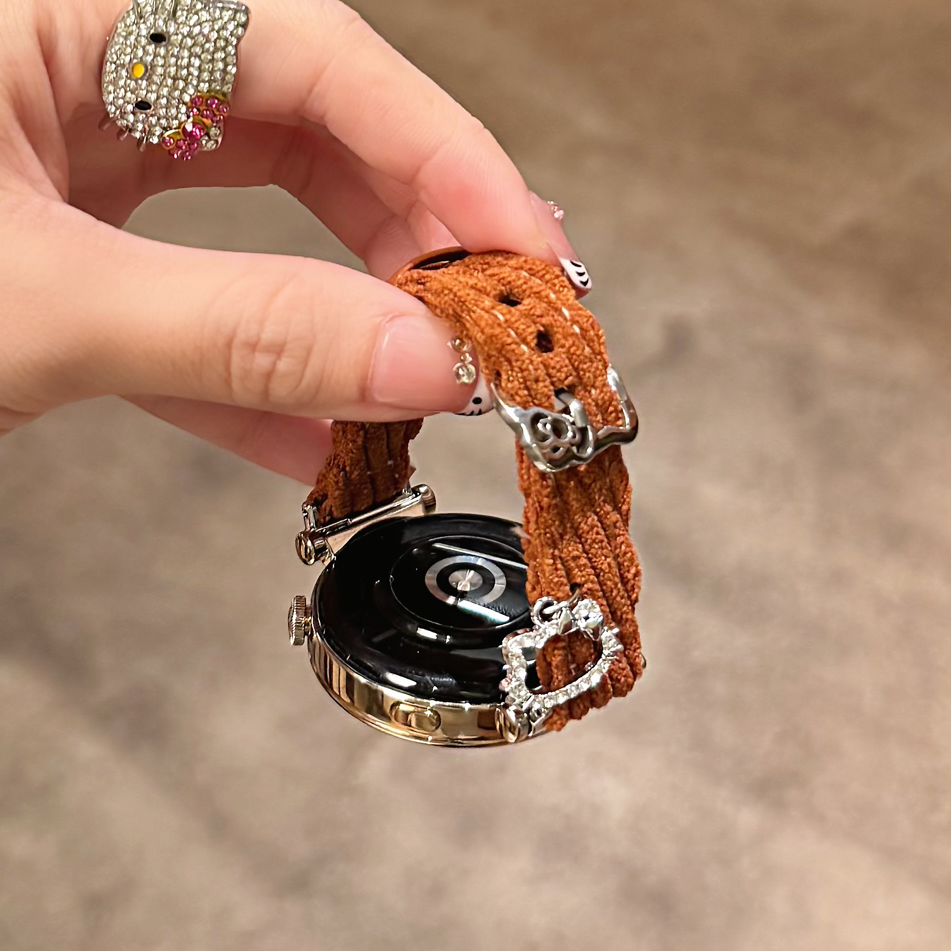 Suitable for Huawei Gt6/5Pro Watch Watch5 Corduroy Kt Pendant Fit4/3 Bracelet 8910 Watch Strap for Women