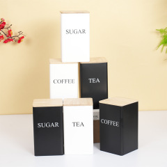 竹蓋鉄缶収納ボックスキッチン用品収納ボックス茶缶コーヒーボックスキャンディ缶クリエイティブ収納包装