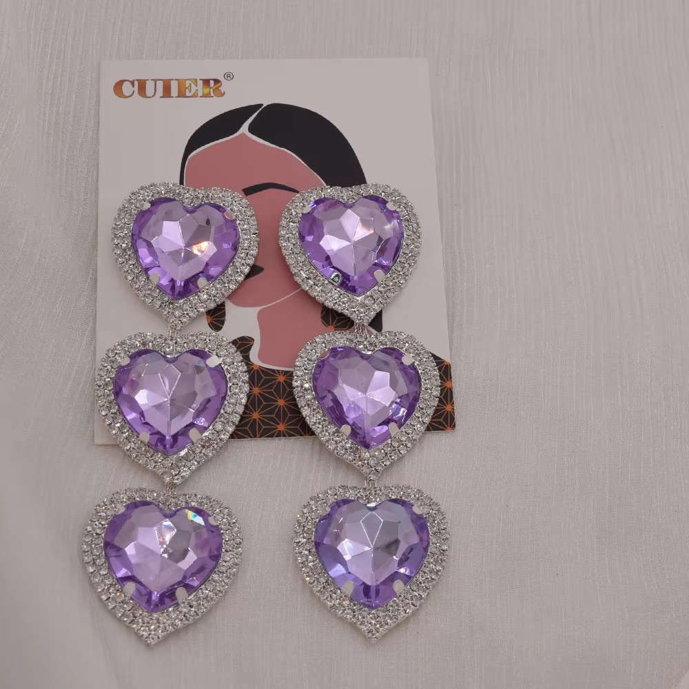 orecchini di vendita calda, orecchini pendenti a cuore splendente, accessori di temperamento, vendite dirette dalla fabbrica, orecchini di diamanti alla moda e semplici_voghion.com