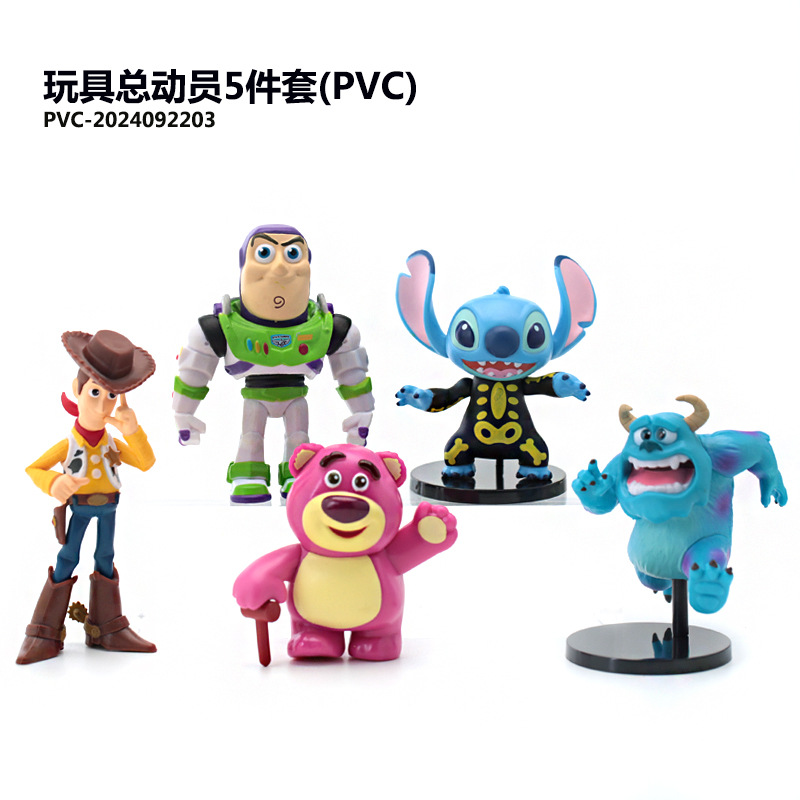 (2개) 타이드 플레이 큰 장식품 토이 스토리 슈틸웰 우주인 우디 카운터 장식품 모델 자동차 인형