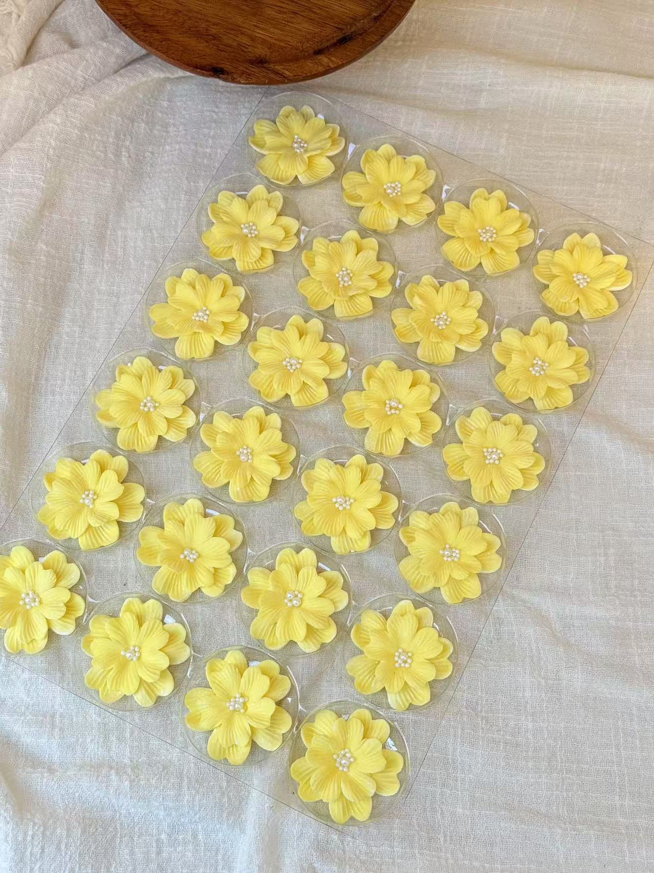 노란색 이중층 예술 꽃 48 꽃/상자