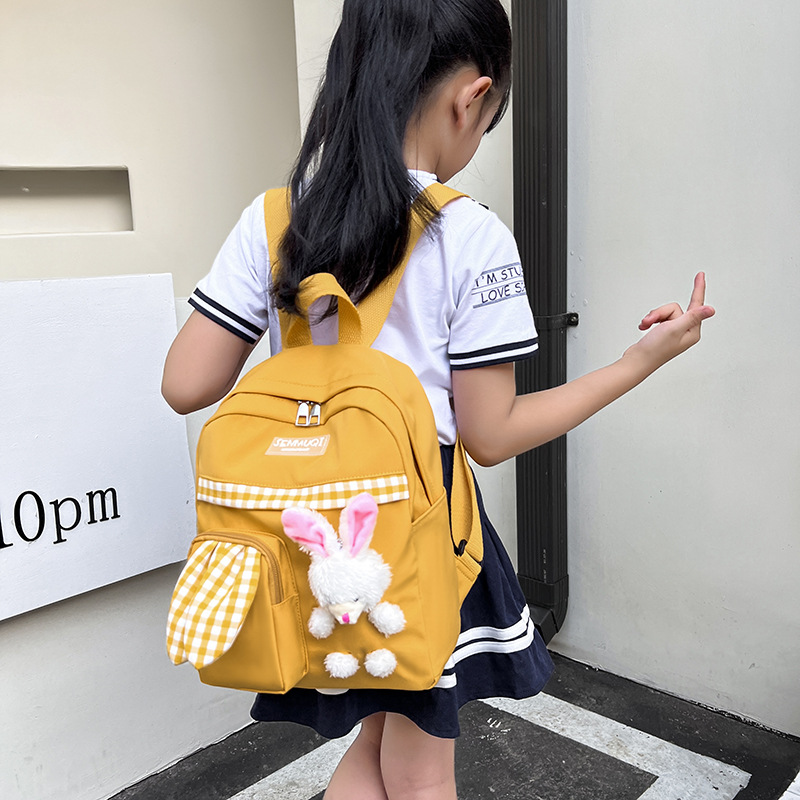 Mochila para niños de Kindergarten niños y niñas de gran capacidad mochila lindo conejito lienzo pequeña mochila bolsa de viaje moda