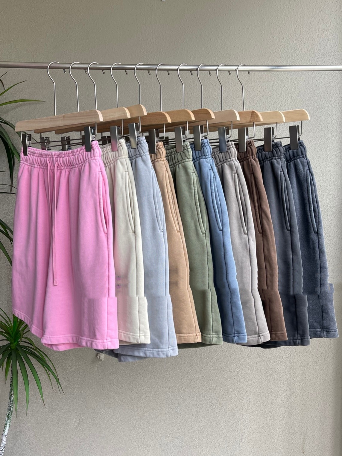 Lavados brazalete básico de Terry pantalones cortos de pareja lavado en agua brazalete básico de terry pantalones cortos de verano