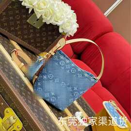 法渠驴家ALL IN BB手袋老花大牌帆布牛仔丹宁腋下包女