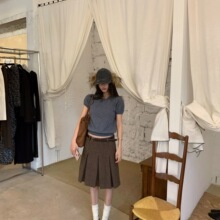 心目中女神*呢质感学院百搭半身百褶裙