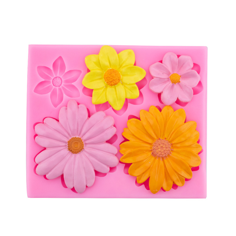 Margarita girasol molde de silicona hornear pastel postre decoración fondant chocolate haciendo Accesorios