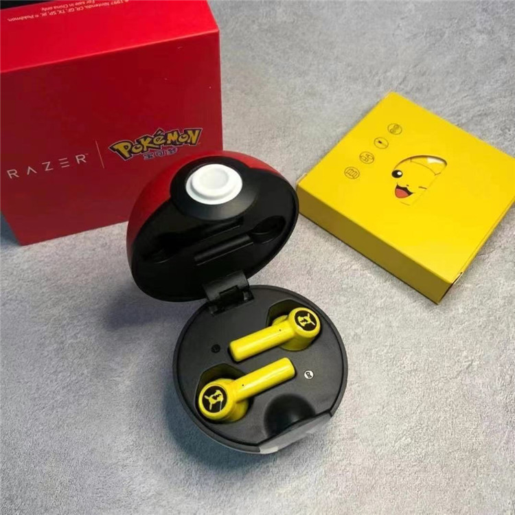 Baokemeng Pikachu Real Wireless Bluetooth headset elf ball boys and girls holiday gift cartoon earplugs TWS microphone