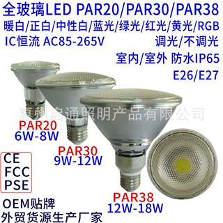 高品质LED PAR38灯泡 PAR20 PAR30 LED射灯杯防水 CE FCC 外贸出