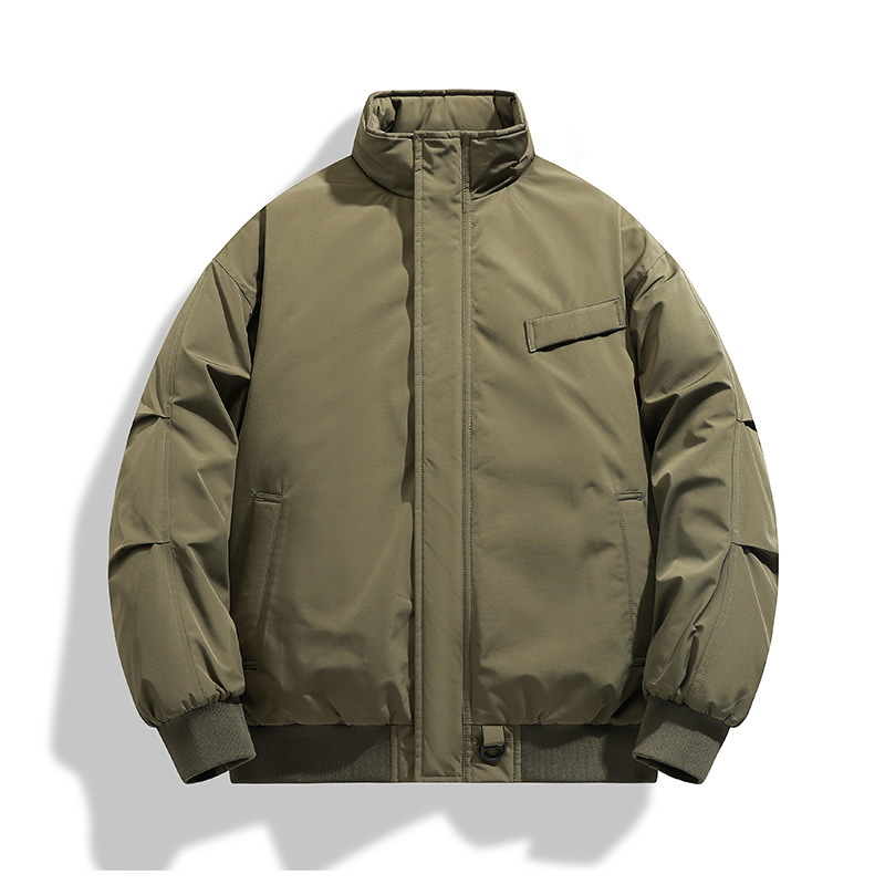 纯色简约立领棉服冬季男生2025新款外套上衣宽松棉服加厚保暖潮|undefined