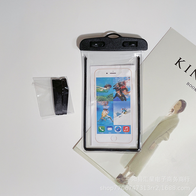発光携帯電話防水バッグ、水泳、ラフティング、ダイビング用PVC蛍光携帯電話防水透明保護ケース、在庫あり、卸売|undefined