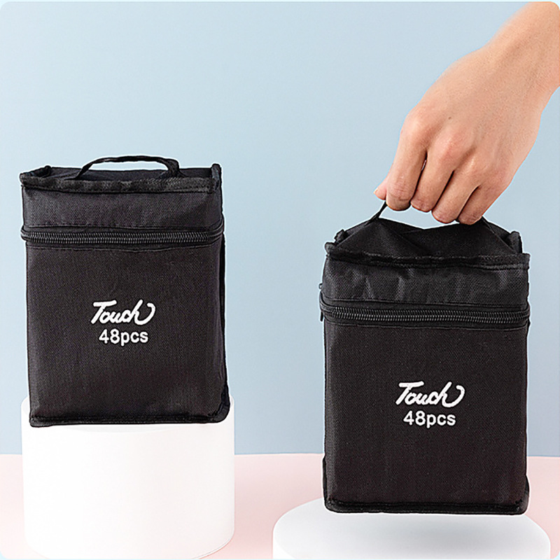 Toque marker24/48/168 color oblicuo marcador de doble cabeza pluma traje arte anime pintura bolsa de lona