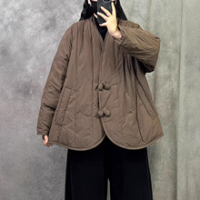 原创正品新中式轻薄短款羽绒服女冬季2025新款宽松大码保暖白鸭绒