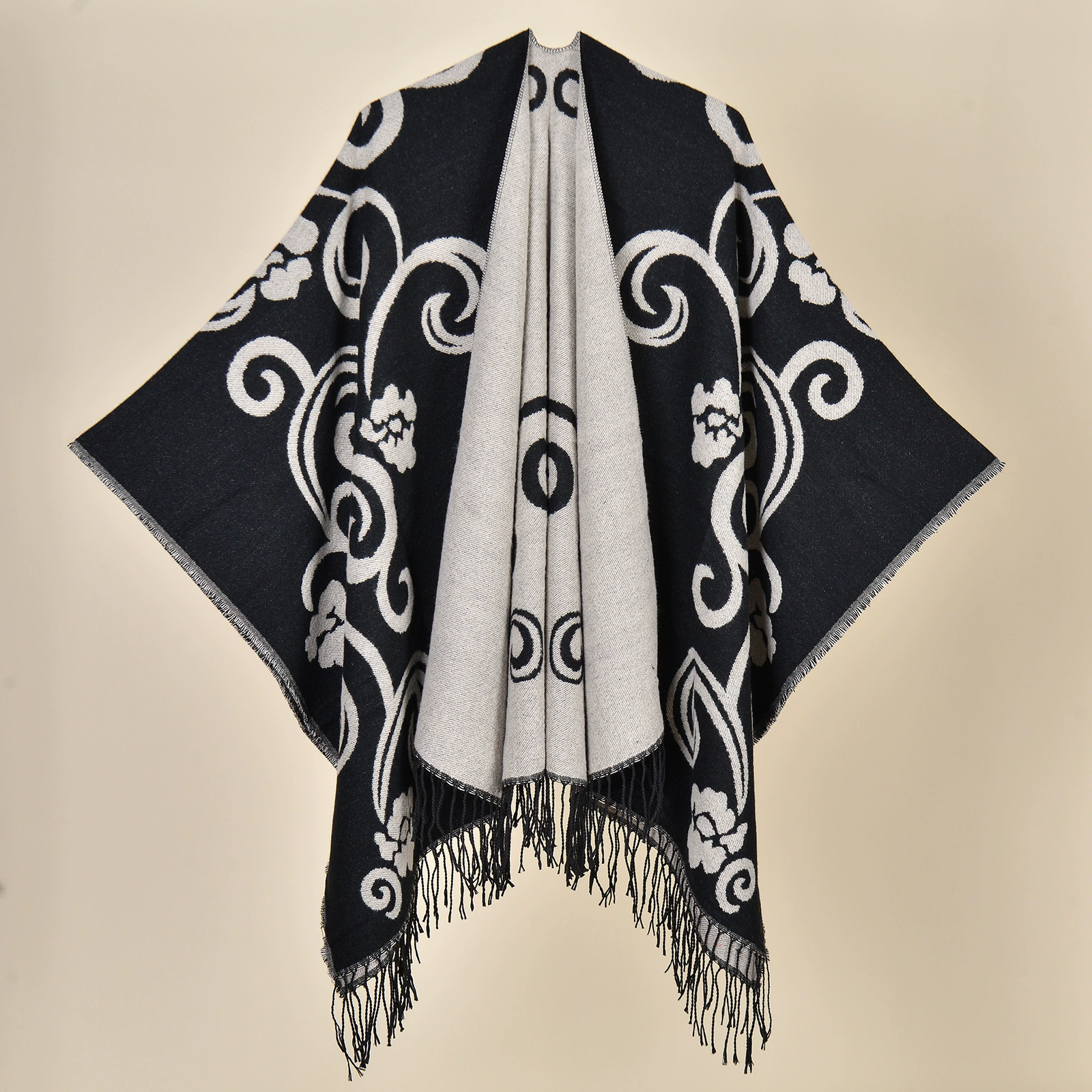 Д Demi-season cloak from Yunnan province for traveling, keep warm cardigan for camping for photo sessions, trench coat, Chinese style
