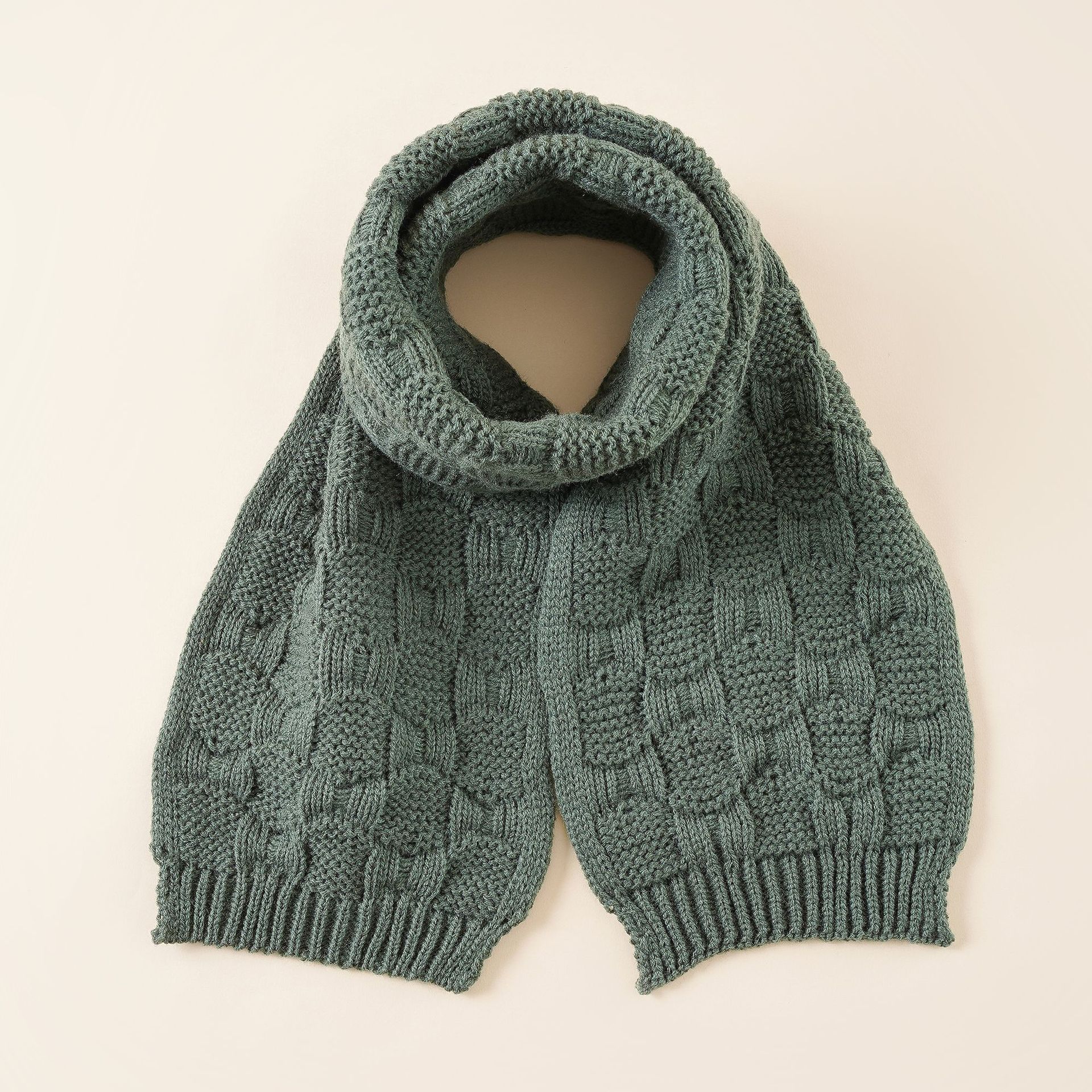 Bebé Otoño e Invierno color sólido mezclado bufanda niños simple moda caliente estilo occidental de punto bufanda de lana