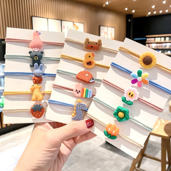 Korean version of cute soft rubber cartoon hair ties for little girls to tie their hair, rubber bands, hair ropes, trinkets, hair accessories, head ropes wholesale