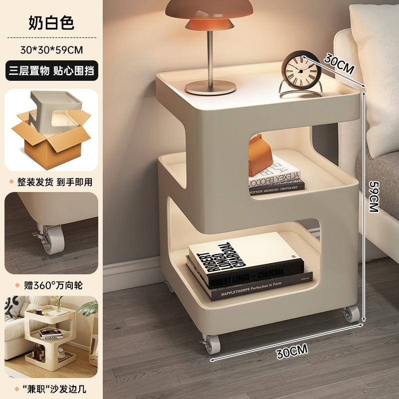 Mesa de cabezal de cama dormitorio armario de almacenamiento armario de almacenamiento estante de libros simple estante de visualización multifuncional estante de almacenamiento lateral doméstico