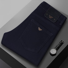 欧洲站高端奢侈品男士休闲牛仔裤男士修身小脚秋冬款一线大牌裤子