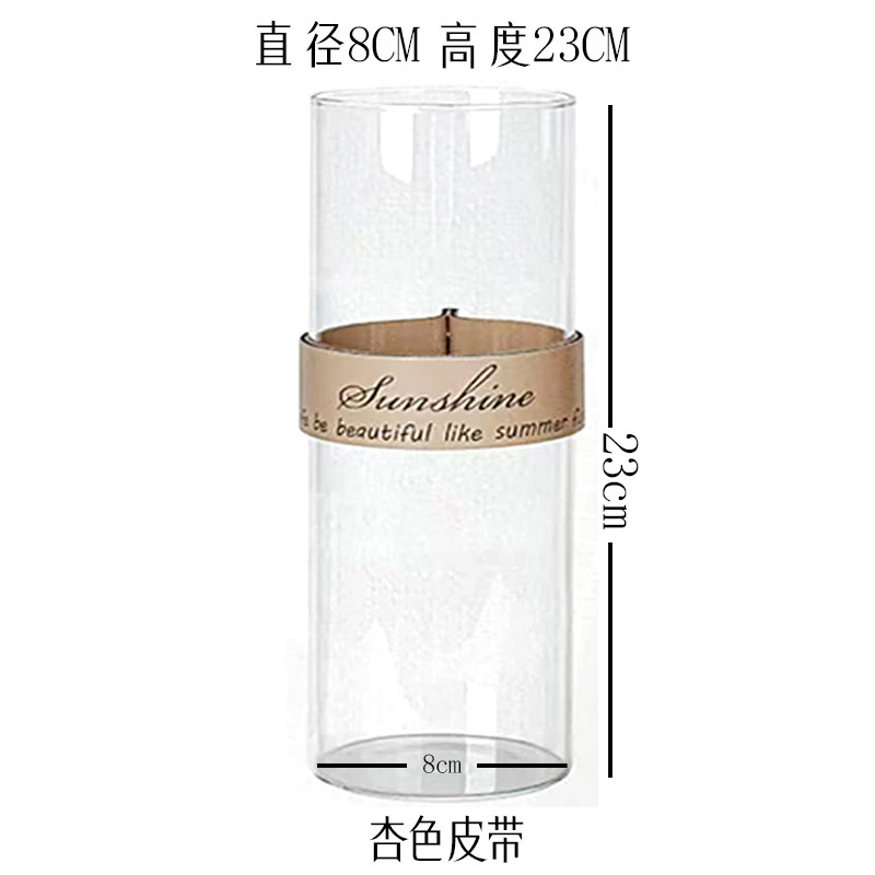 創意皮革手提げガラス生態花瓶杯微景観水培植物花器乾花工芸創意家庭|undefined
