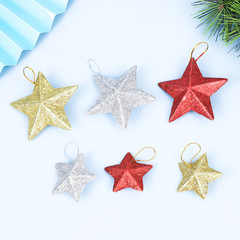 クロスボーダークリスマス金粉五芒星ペンダントクリスマス五星ペンダントクリスマス装飾品立体プラスチック星