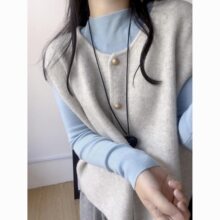 秋春夏新款打底针织衫马甲坎肩两件套女叠穿无袖毛衣马夹背心套装