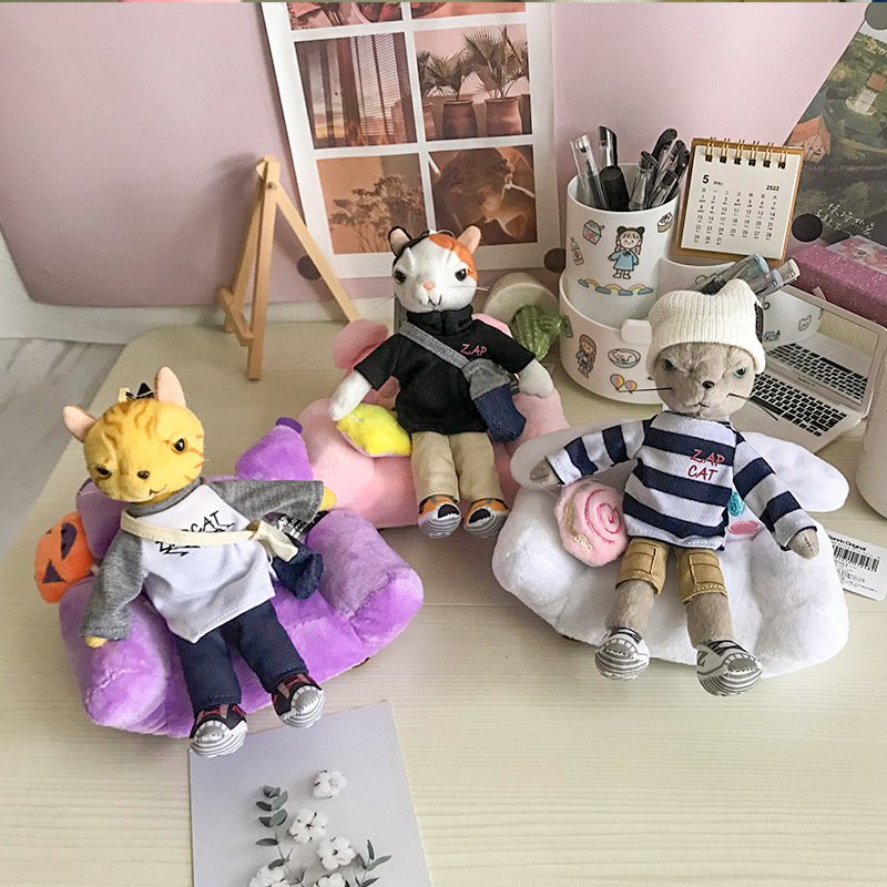 玉桂犬の小さいソファーのぬいぐるみのクロミブディン犬のかわいい人形のメガネフレームの装飾の置物|undefined