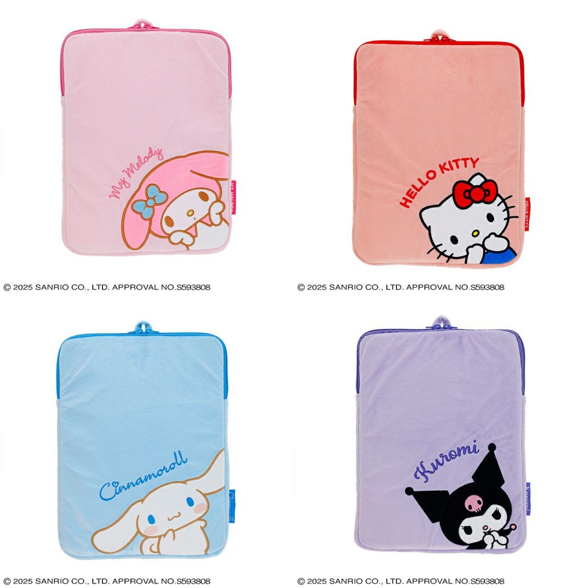 Japanese-Style Sanrio Portable Tablet Storage Bag, Cute Cartoon Kitty and My Melody Laptop Bag