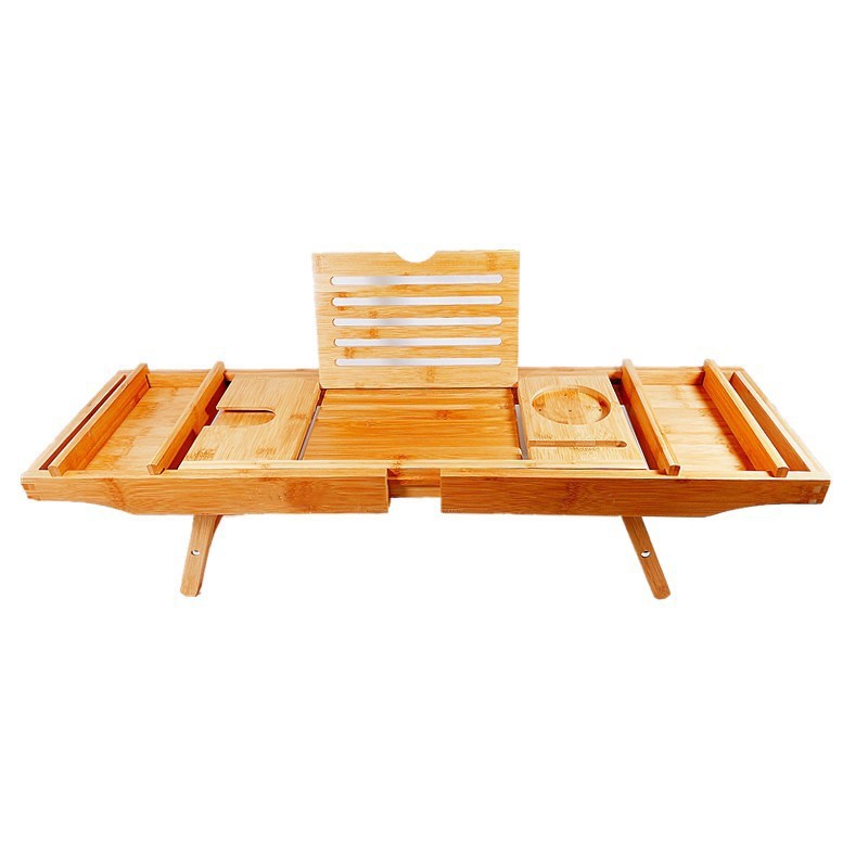 Estilo europeo de bambú sólido de bambú bañera rack plegable estiramiento dormitorio rack de almacenamiento multi-color baño rack con pies