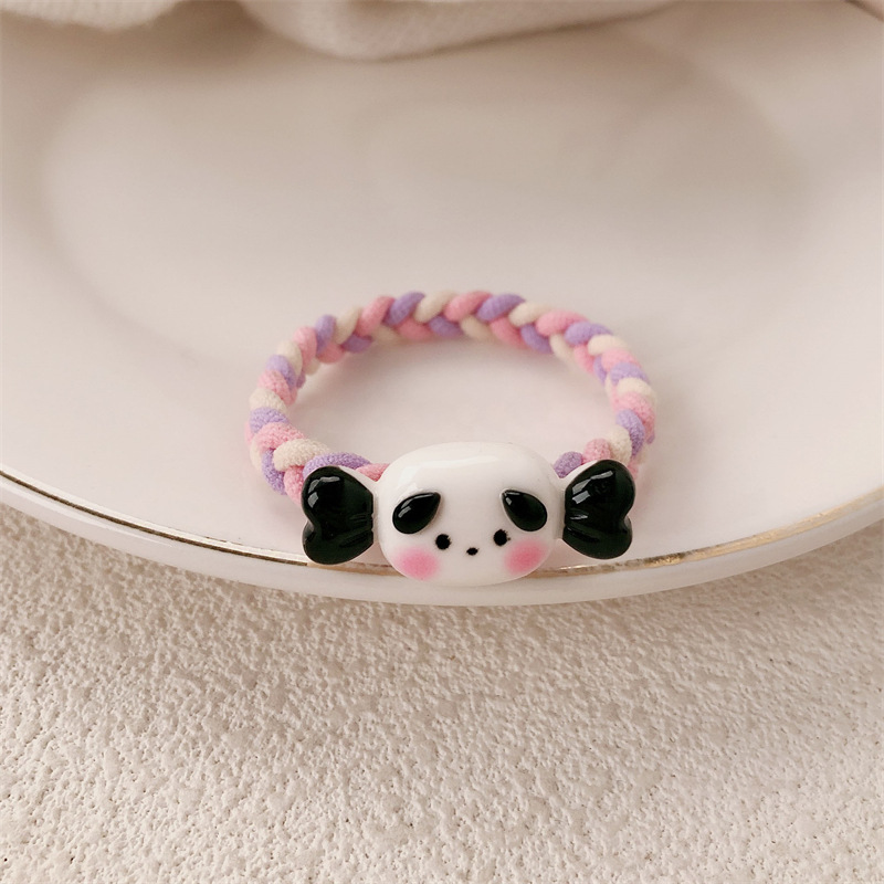 Caramelo lindo animal trenzado anillo de cabello cuerda de cabeza dulce niña alta elástica ins Fengsen cuerda de cabello correa de correa adornamiento para el cabello