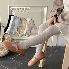 2023 Spring New Wheat Twist Light Board Children's Pantyhose Girls Baby Cotton Bottoming Socks White Socks