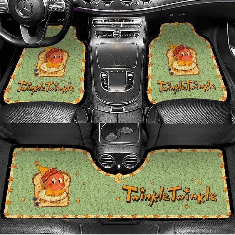 Dropshipping Cartoon Car Silk Loop Floor Mats Universal Cute Washable Anti-Dirt Single-Piece Car Mat