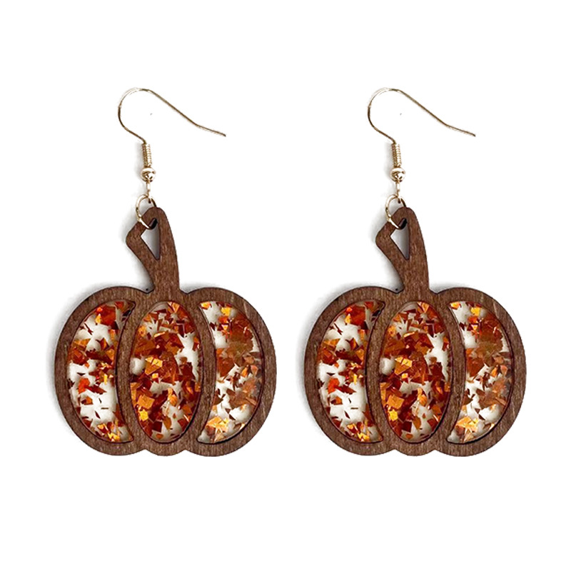 Arylic Material 1 Pair Halloween Retro Pumpkin Arylic Drop Earrings