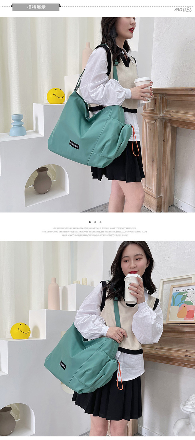 Korean-style canvas bag crossbody bag, women's backpack, simple and versatile, new trendy class bag, large-capacity student single-shoulder crossbody bag Specification drawing